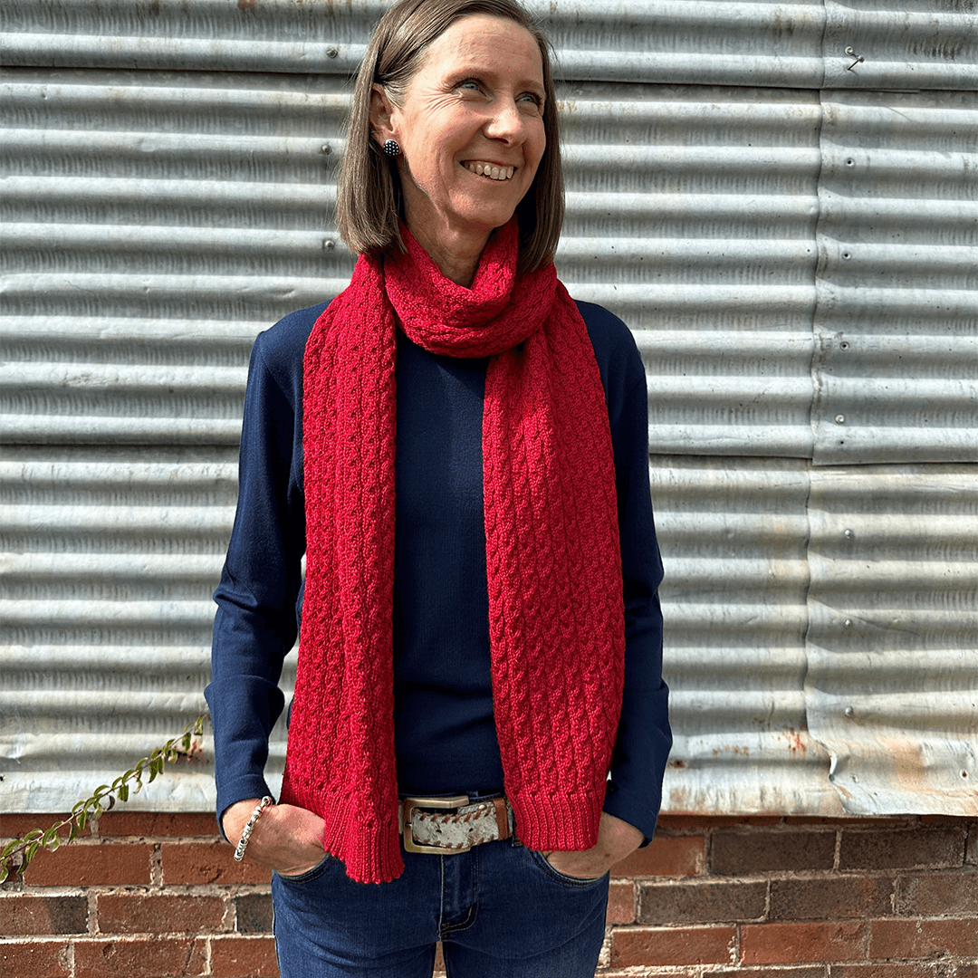 Classer Pure Merino Cable Knit Scarf