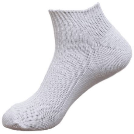 Australian made white Johanne cotton medium ribbed ankle sock