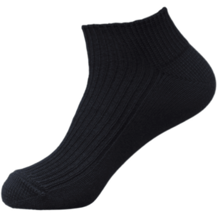 Australian made black Johanne cotton medium ribbed ankle sock