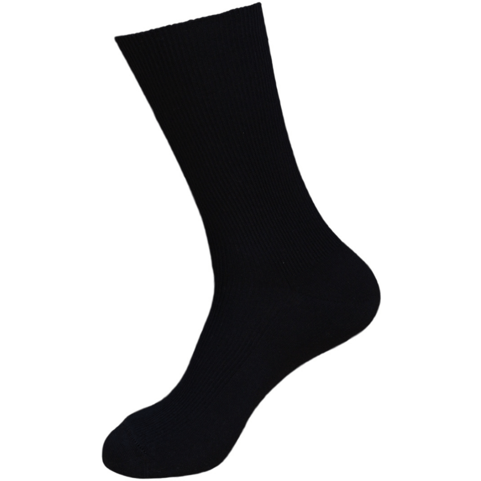 Australian made Alfred Black fine knit merino wool loose top dress sock