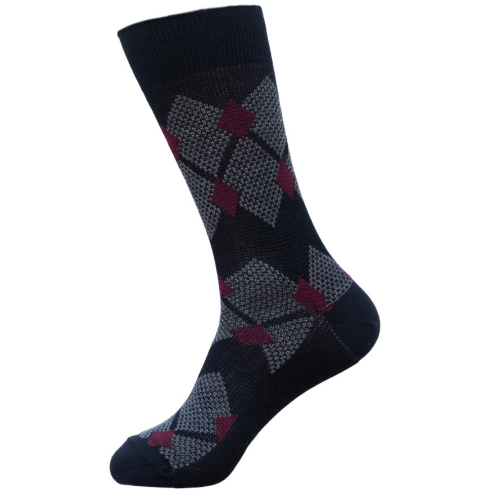 Australian made Walter Argyle Fine Knit Dress Sock
