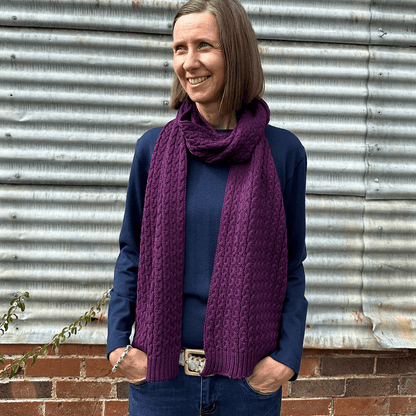 Danthonia Pure Millpost Merino Wool Cable Knit Scarf