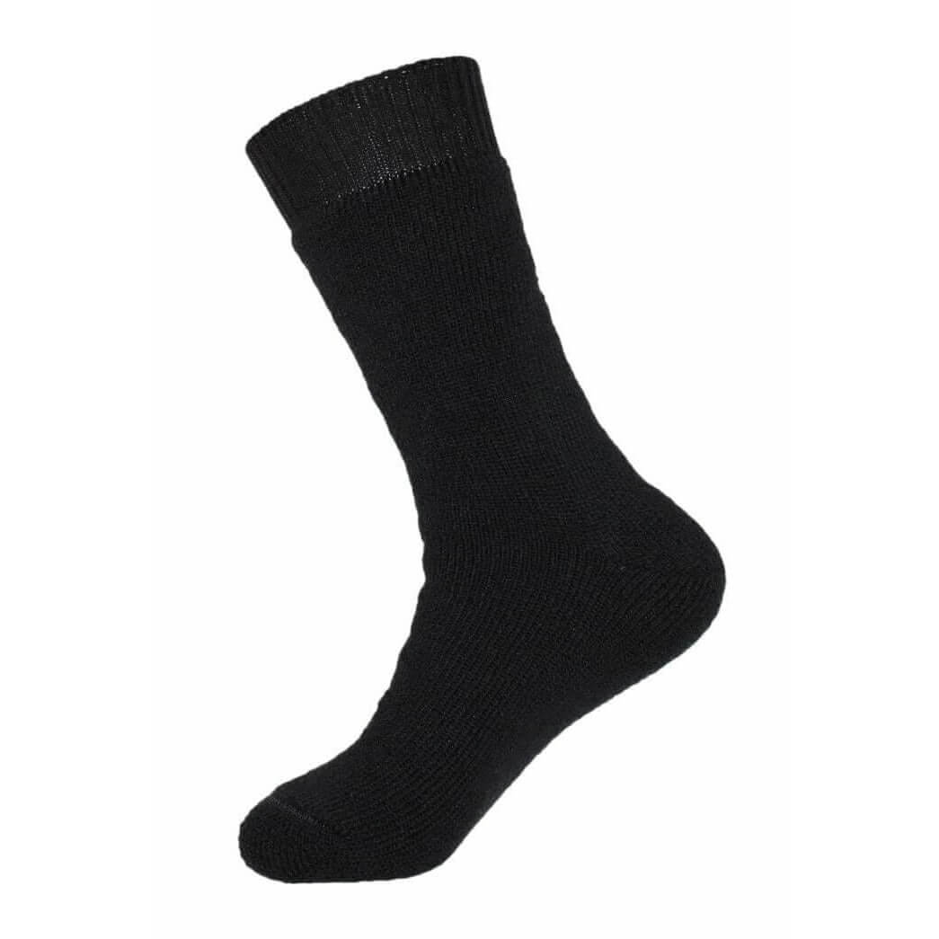 Australian made Max Plus thick, full-cushioned black sock