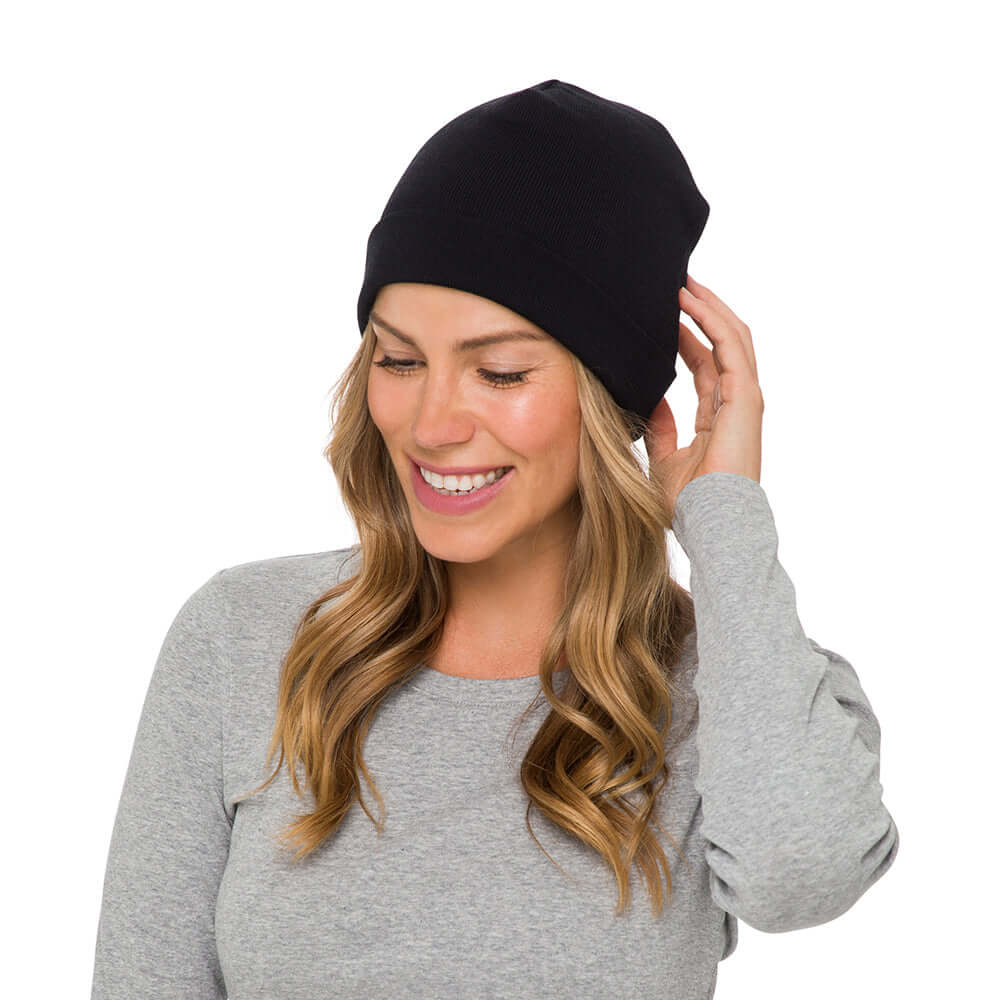  Australian made black Golspie merino wool beanie