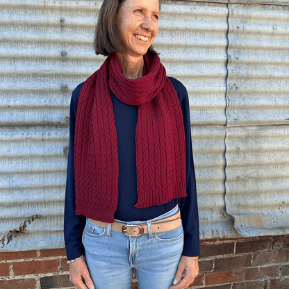 Danthonia Pure Millpost Merino Wool Cable Knit Scarf