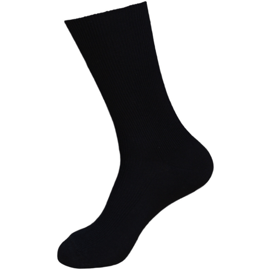 Australian made Alfred Black merino wool fine knit dress sock